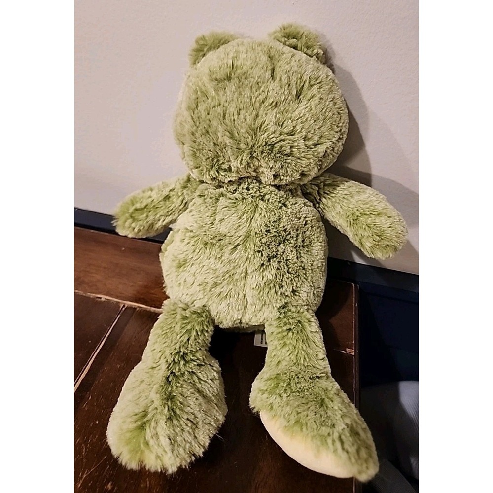 Schurman Plush Frog Frosted Stuffed Animal Yellow Feet HTF 12" Embroidered Eyes
